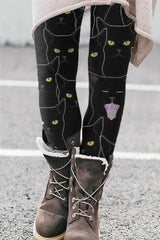 Casual Cat Print Leggings