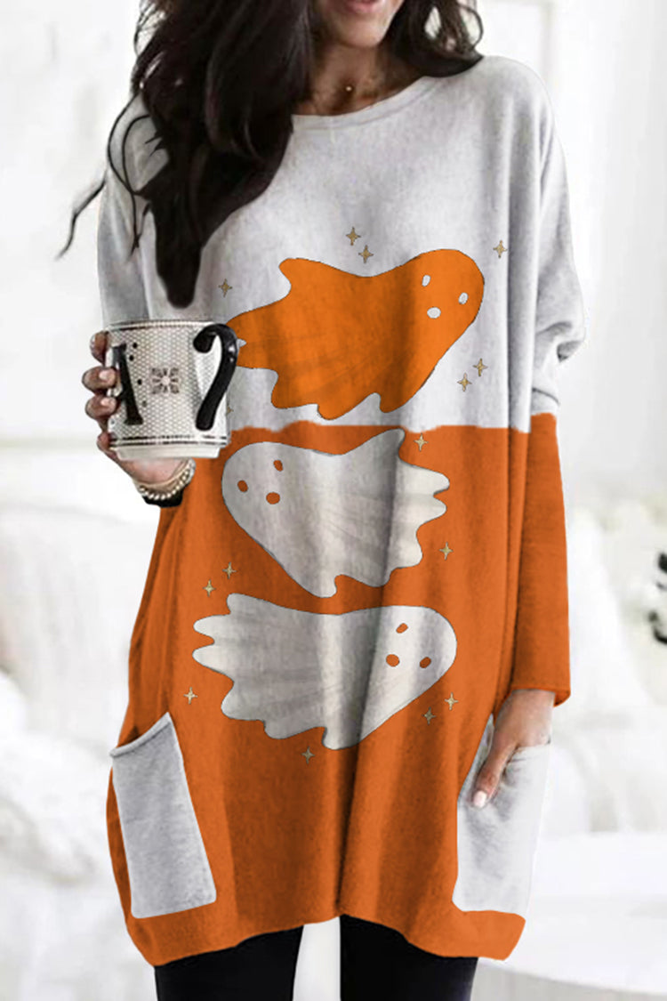 Crew Neck Slip Pocket Soul Contrast Tunic