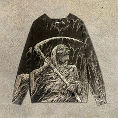 💀 Halloween Death Scythe Print Hoodie