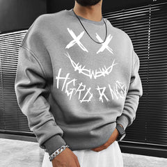 Halloween Devil Smiley Print Casual Sweatshirt