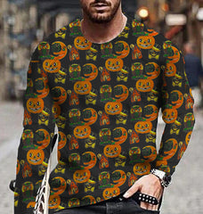 Fashion Men's Pumpkin Long Sleeve T-Shirt