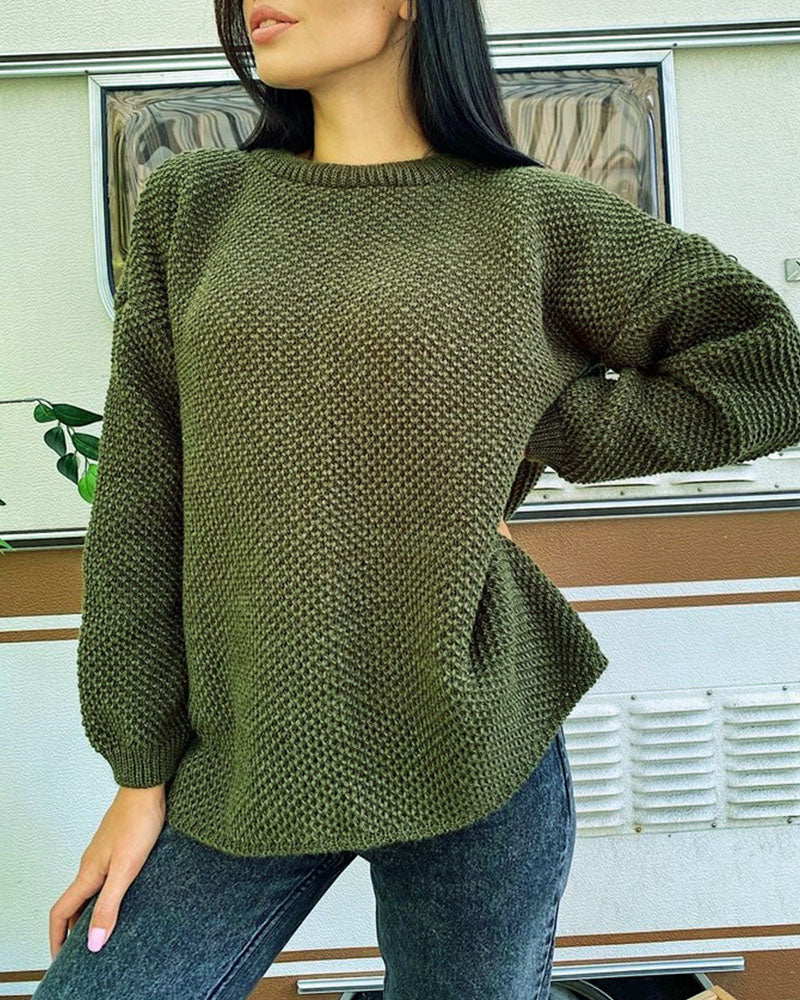 Stylish commuter crew-neck sweater