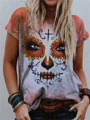Day Of The Dead Face Art T Shirt
