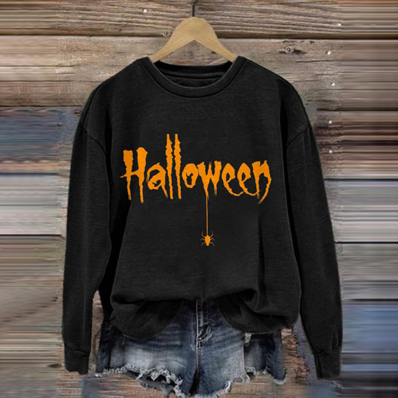 Halloween Print Long Sleeve Sweatshirt