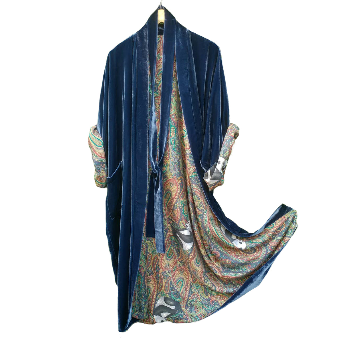 Fashion Casual Lined Printed Kimono Duster