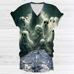Ghost Art Casual Print Short Sleeve T-Shirt