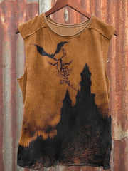 Men's Retro Bats And Castles Printed Casual Tank Top
