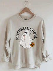 Material Ghoul Print Long Sleeve Sweatshirt