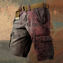 Men's Bloody I'm Fine Halloween Print Pockets Shorts