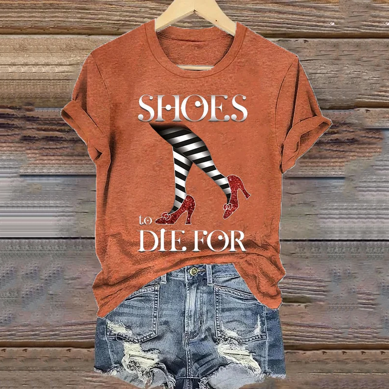 Halloween Shoes To Die For Classic Ruby Red Shoes Art Vintage Washed T Shirt