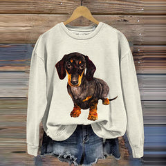 Vintage The Dachshund Art Casual Sweatshirt