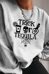 Halloween Trick Skull Print Sweatshirt