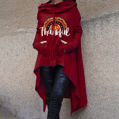 Halloween Fun Pumpkin Print Irregular Hoodie