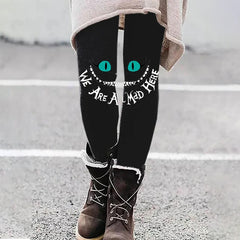 Halloween We Are All Mad Print Leggings