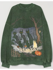 Black cat halloween Sweatshirt