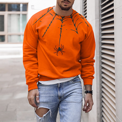 Men's Halloween Spider Web Long Sleeve T-Shirt