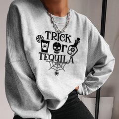 Halloween Trick Skull Print Sweatshirt
