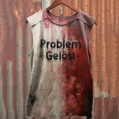 Men's Bloody Problem Solved Halloween Print Vest