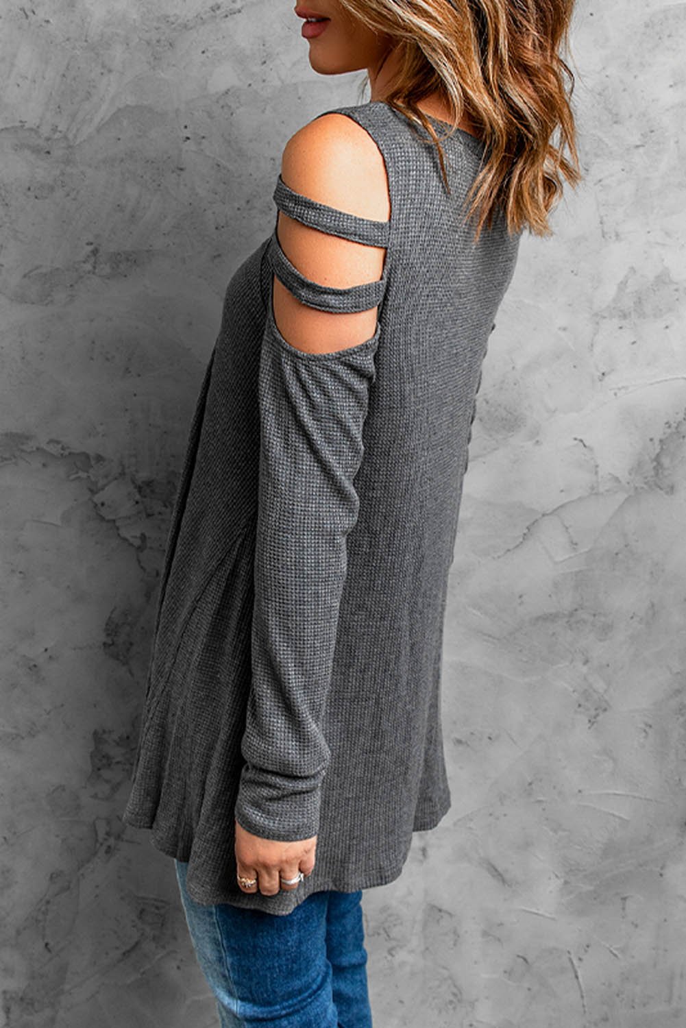 Women's Gray Knit Tunic Top