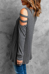 Women's Gray Knit Tunic Top