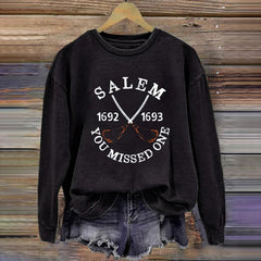 Salem 1692 They Missed One Print Round Neck Long Sleeve Sweatshirt