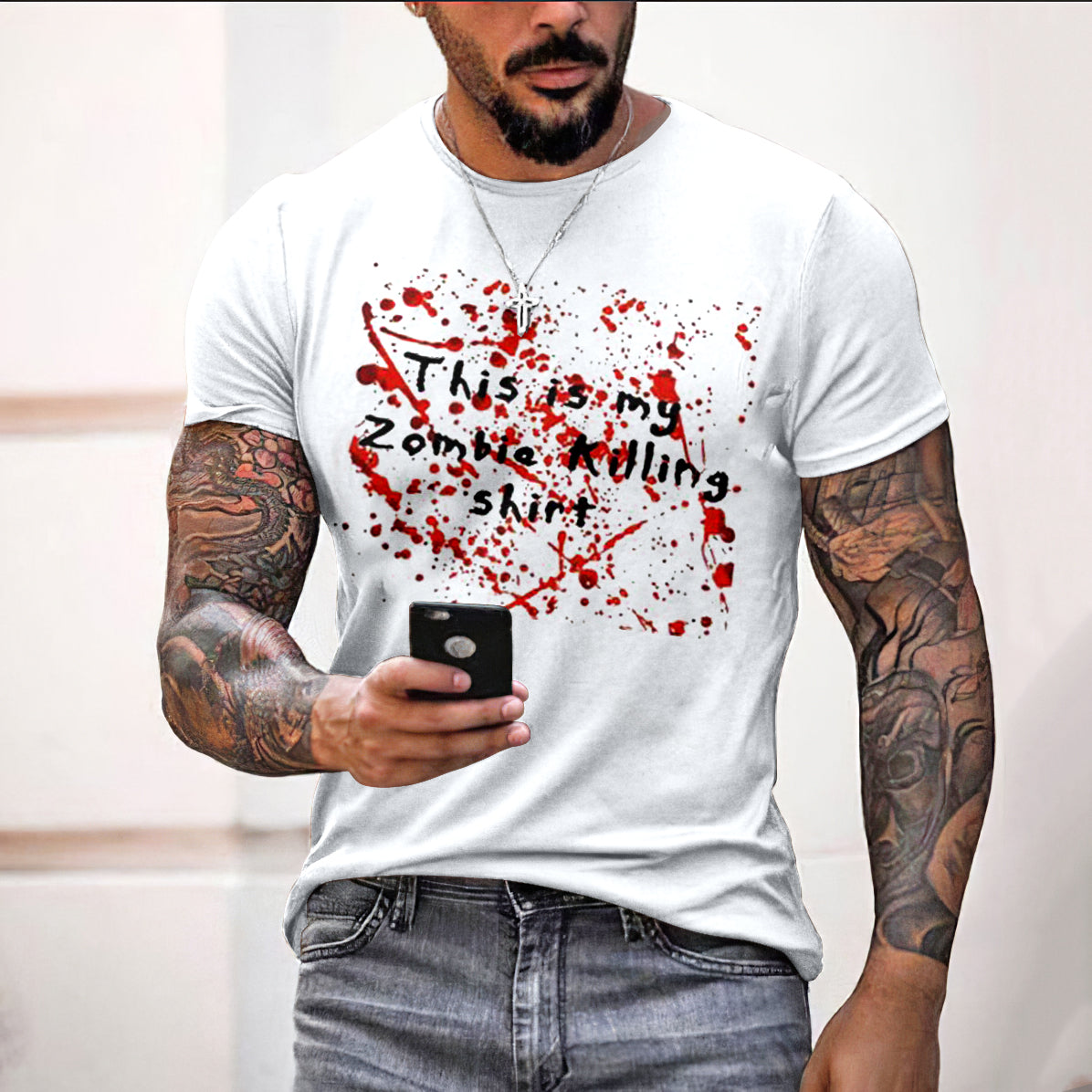 Men's Fashion Letter Print Short Sleeve T-Shirt