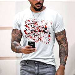 Men's Fashion Letter Print Short Sleeve T-Shirt