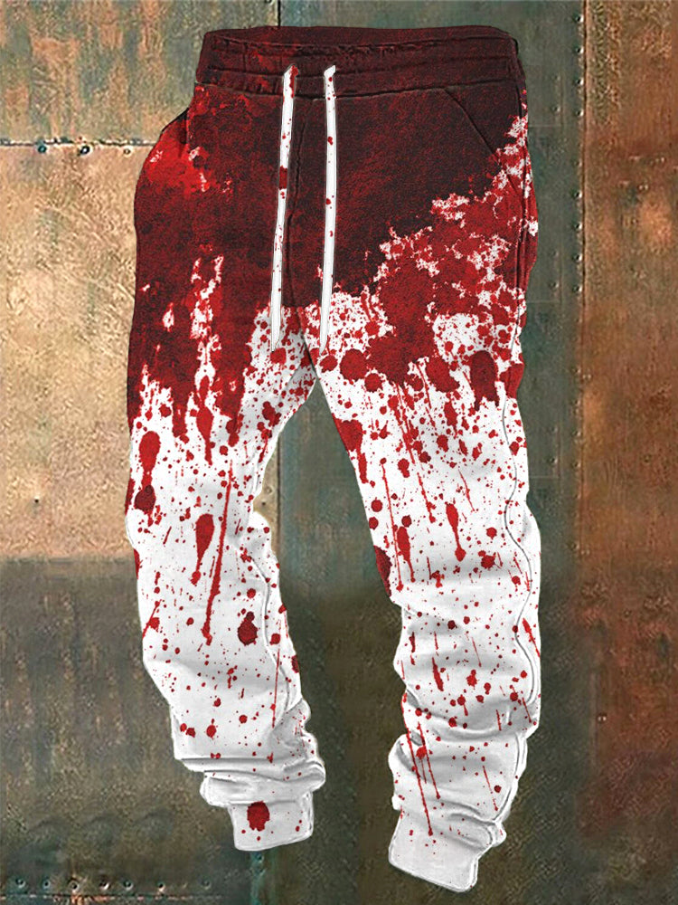 Men's Bloody Halloween Elastic Waist Tie Sweatpants
