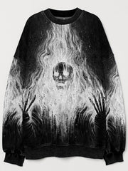 Men's Halloween Skull Print Round Neck Long Sleeve Sweatshirt