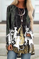 Campfire Cat Print Tunic