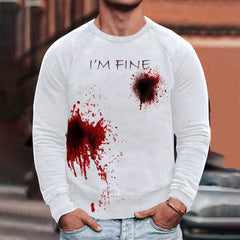 Men's Halloween Printed Raglan Sleeve Sweatshirt
