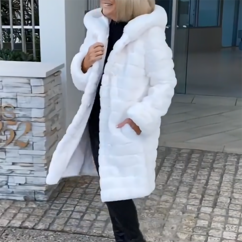 Casual Solid Color Faux Fur Coat