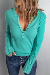 Women's Ribbed Knit Long Sleeve Top