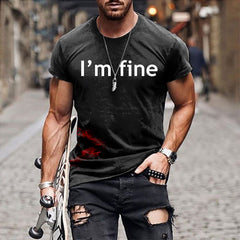 Men'S Letter Print Short Sleeve T-Shirt
