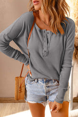 Women's Gray Long Sleeve Top