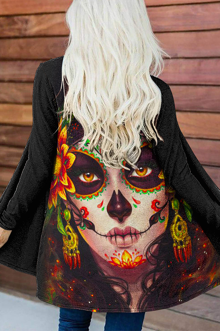 Tagetes Erecta Undead Queen Print Cardigan