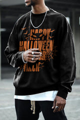Casual Halloween Cat Crewneck Sweatshirt