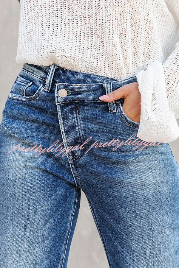 Destiny Stretch High Rise Cross Over Jeans