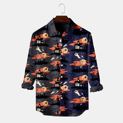 Fashionable Halloween Print Long Sleeve Shirt
