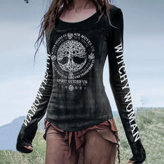 Women's Witch Spirit Guides Us Print Tops