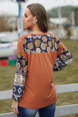 Women's Boho Balloon Sleeve Top