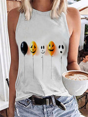 Halloween Balloon Print Tank Top