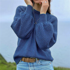 New pullover solid color versatile sweater