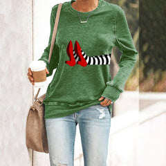 Halloween Printed Round Neck Sweatshirt