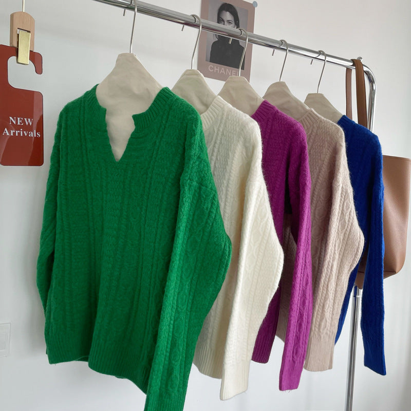 Soft Waxy Gentle Wind Twist Knit Sweater