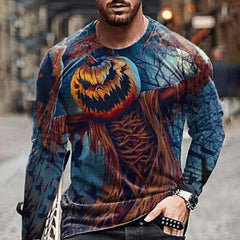 Men's Halloween Graphic Long Sleeve T-Shirt