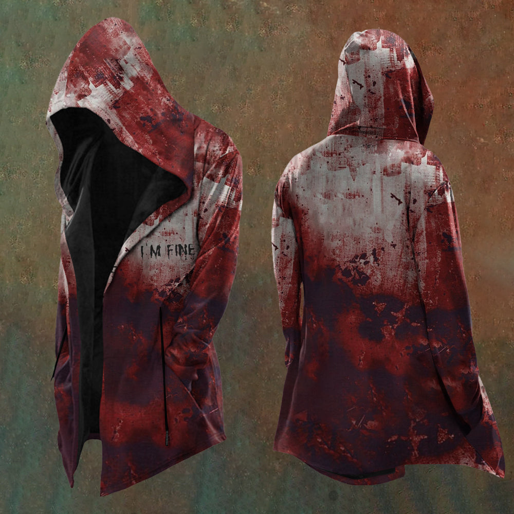 Men's Bloody I AM FINE Causal Hooded Jacket