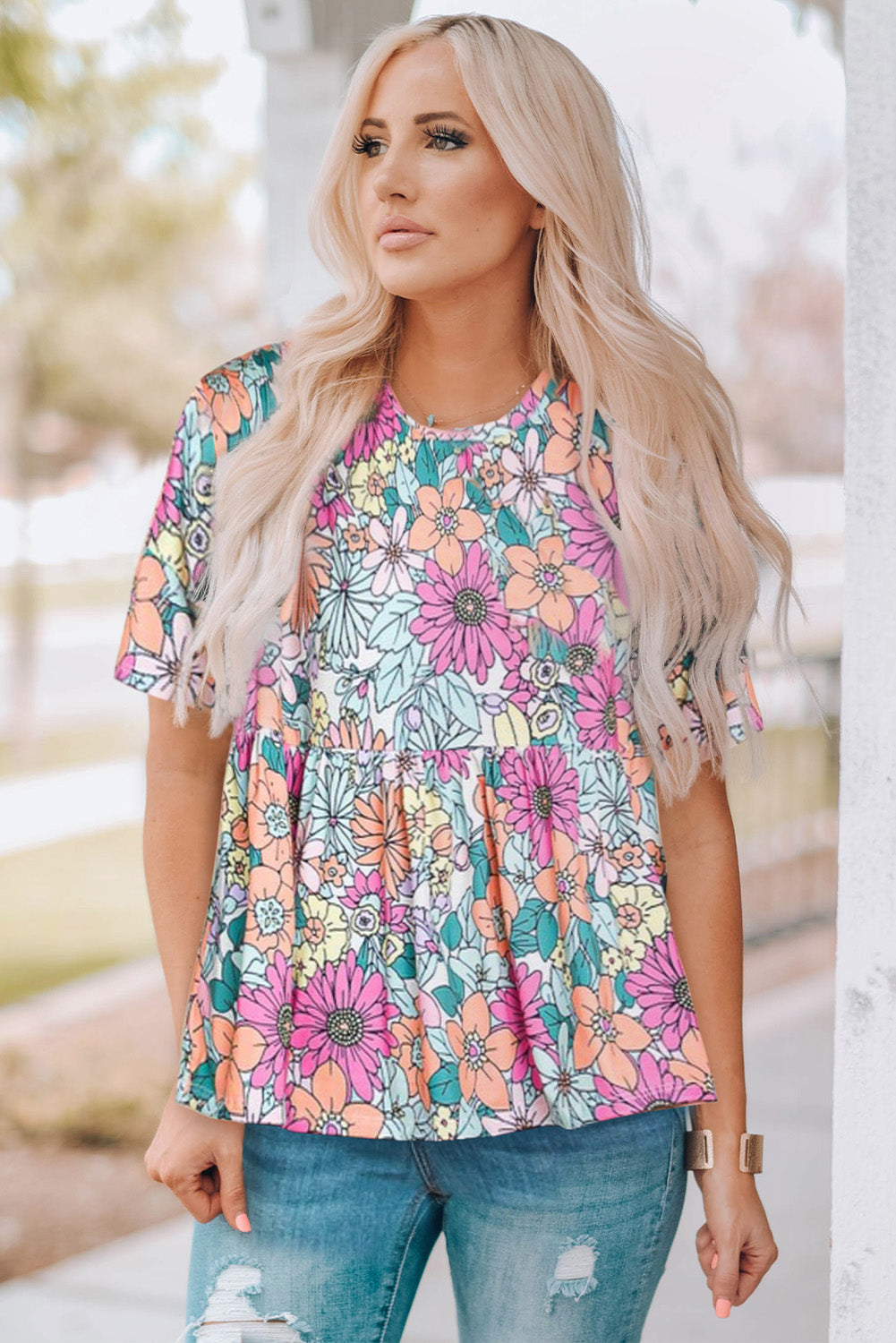 Women's Flowy Short Sleeve Top