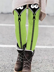 Women's Halloween Peek Monster Casual Print Leggings