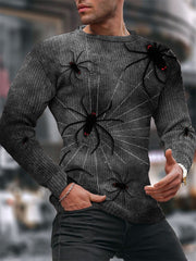 Halloween Spider Embroidery Pattern Cozy Knit Sweater